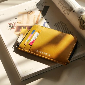 錢包短夾 錢包 Flat Wallet 短皮夾 - Mustard Yellow 黃 皮夾