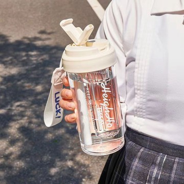 【台灣出貨】tritan母嬰級水杯女高顏值吸管杯防摔耐高溫花茶隨手杯茶水分離杯冰霸杯  吸管杯 隨行杯