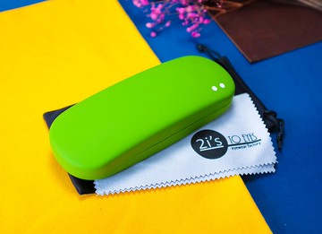 2is Bx07Al 眼鏡盒│二眼 彩色方圓硬盒│霧面青檸色│聖誕禮物