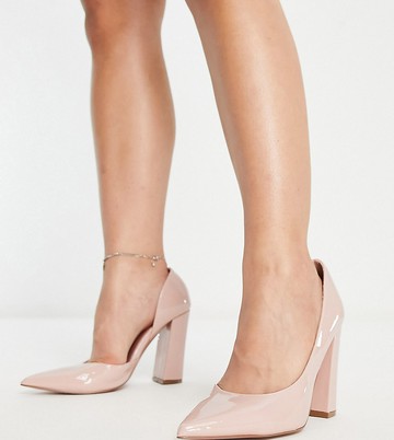 ASOS DESIGN Wide Fit Waiter d'orsay high heels in beige-Neutral