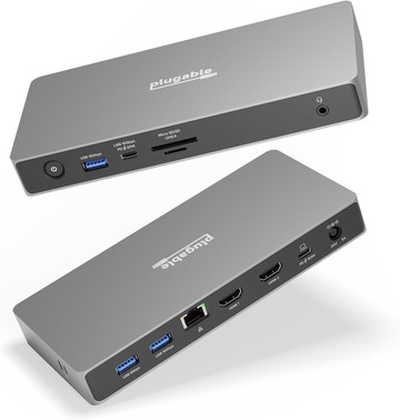 [4美國直購] Plugable UD-4VPD 11合1顯示器擴充埠 (1入) USB-C Docking Station Dual Monitor