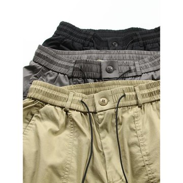 運動褲子男夏季薄款純棉寬松休閑長褲男士潮牌純色百搭工裝束腳褲