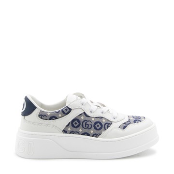 Gucci - White And Blue Leather Platform Sneakers