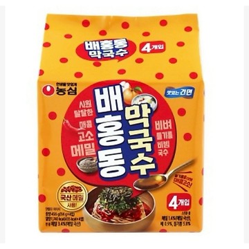 韓國🇰🇷農心 裴洪洞蕎麥辣拌麵 4入組(540g) | 韓式冷麵 辣拌麵 蕎麥冷麵 韓國泡麵 爽口乾拌麵