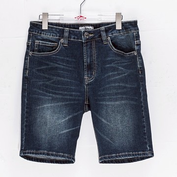 BIG TRAIN 彈性基本袋花牛仔短褲-Z50011-78