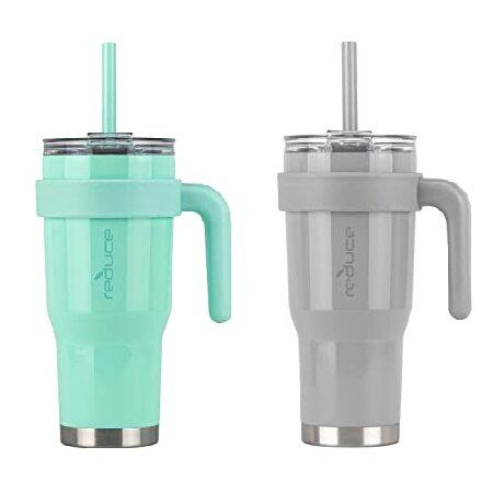 Reduce 40 oz Mug Tumbler, Stainless Steel with Handle BPA Free (Green and Gray), Count (Pack of 1)＿並行輸入品