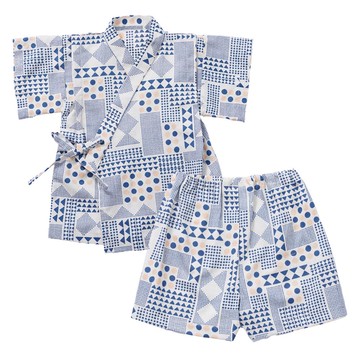 akachan honpo - 兩件式甚平-幾何-米白色