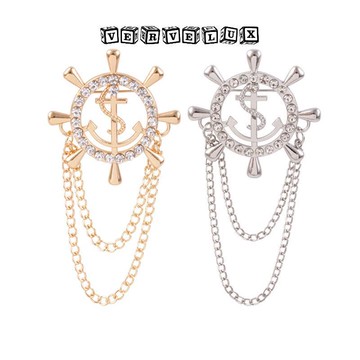 三件立減29🔥臺灣出貨🔥可開發票✅日韓版復古西裝徽章 海軍風鏈條流蘇船錨船舵男士女士胸針