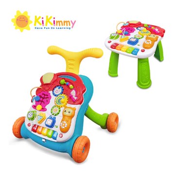 Kikimmy 寶寶三合一音樂助步車(聲光遊戲盤+遊戲桌+學步車)