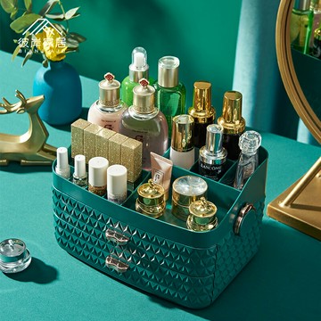 化妝品收納盒桌面收納口紅置物架網紅家用防塵大容量梳妝臺護膚品