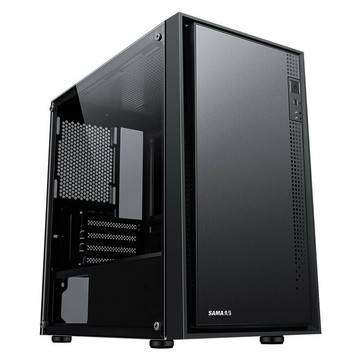 適用先馬(SAMA) 平頭哥M2 電腦機箱臺式機matx機箱玻璃側透黑色【北歐家居生活】