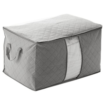 E.dot 大容量竹炭衣物棉被收納袋(橫式) 防潮抗菌  58x43x33.5cm  1個  1入