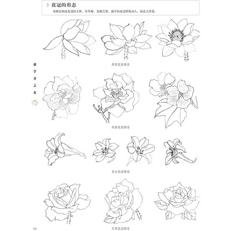 工筆四季花卉1　初心者の友　中国画技法　中国絵画 工#31508;四季花卉1　初学者之友