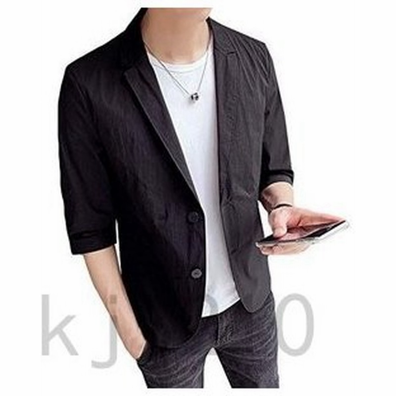 テーラードジャケットメンズ7分袖長袖サマージャケット細身ジャケット春夏タイトジャケットメンズカジュアルジャケットビジネス 通販 Lineポイント最大get Lineショッピング