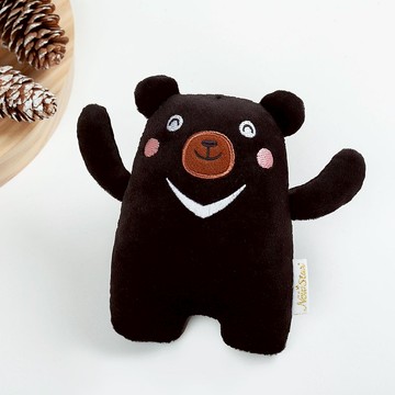 臺灣黑熊 MIT安撫手搖鈴。嬰兒寶寶安撫玩具玩偶。便利掛扣吊掛帶