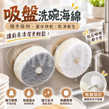 MLNR💎台灣出貨🔥免運 海綿擦 百潔布 清潔海綿 吸盤菜瓜布 洗碗海綿 刷碗布 清潔刷 雙面清潔 去污海綿 吸盤收納