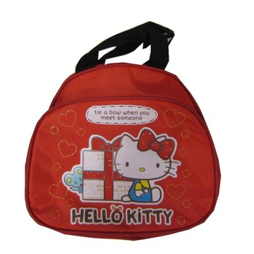 ~雪黛屋~KITTY 餐袋手提便當袋正版授權商品進口防水尼龍布可放水瓶網袋符合國家K407612