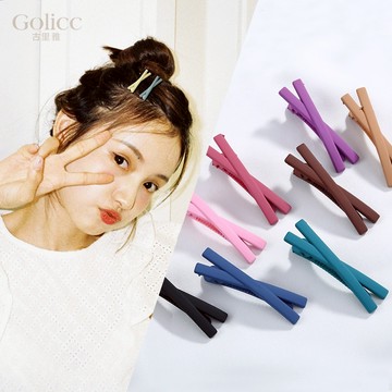 【Golicc】 髮夾 韓國 ins 簡約 磨砂 瀏海夾 4入