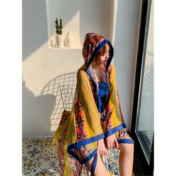 波西米亞海邊度假民族風夏防曬衣斗篷飄逸超仙女中長款開衫薄外套