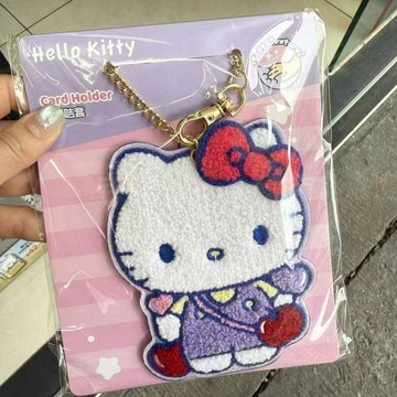🧡小象優選🧡日系711新款kitty刺繡卡包可愛美樂蒂庫洛米學生證件卡套可掛包包