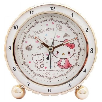 Sanrio 三麗鷗 Hello Kitty 浪漫潔白小熊貪睡鬧鐘 JM-E536KT  金色