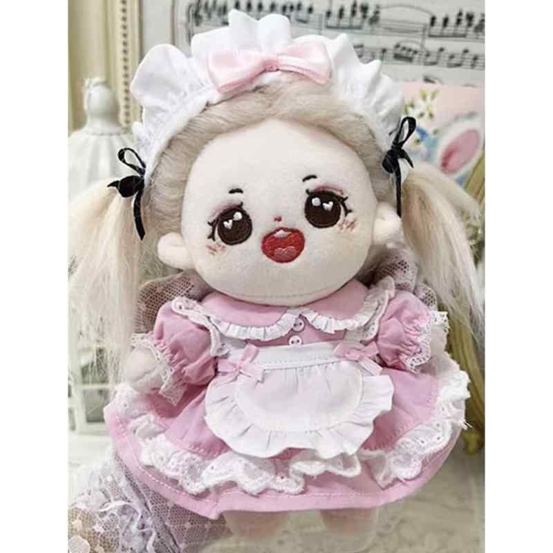 niannyyhouse 15cm ぬいぐるみ 用 メイド服 ヘアバンド ドレス 