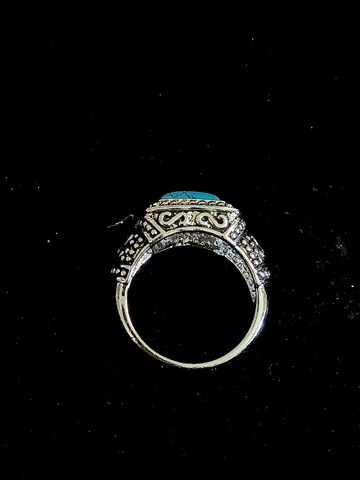 vintage jewelry 中世紀風格仿綠松石 戒指