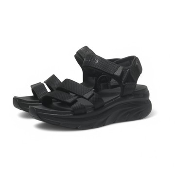 SKECHERS 涼鞋 D'LUX WALKER 全黑 厚底 涼拖鞋 女 119828BBK