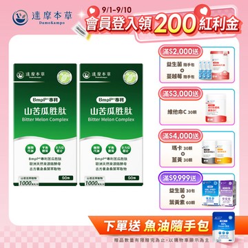 【買一送一】BmpP®美國專利山苦瓜胜肽（90顆/盒．共2盒）