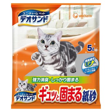 日本Unicharm消臭大師瞬間結團紙砂5L x4入