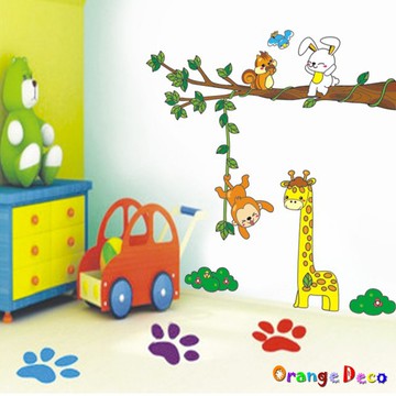 【橘果設計】動物王國 壁貼 牆貼 壁紙 DIY組合裝飾佈置