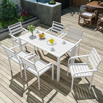 簡約戶外桌椅庭院桌椅奶茶店咖啡廳休閒防水防雨家用露天桌椅組合