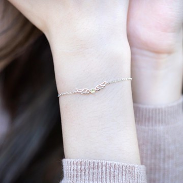 橄欖石925純銀天使翅膀手鍊