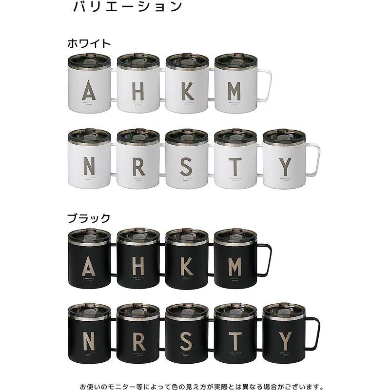 OGURA 真空断熱 マグカップ 350ml アルファベット フタ付き ステンレス 保温 保冷 ホワイト K