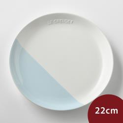 Le Creuset 花蕾系列 餐盤 22cm 棉花白/海岸藍