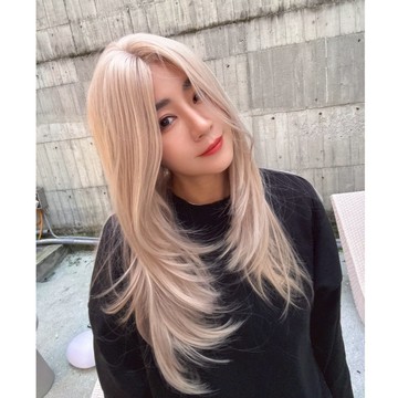 台灣現貨 魔髮樂 全頂假髮 八字劉海 羽毛剪長髮 T型加大蕾絲網 局部手織 奶茶淺金 CNU016︱造型假髮 整頂假髮