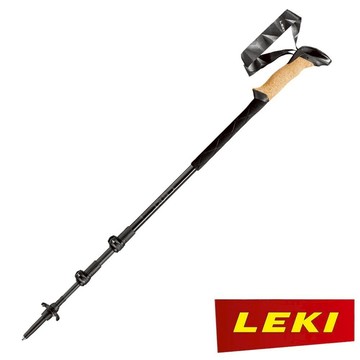 【德國 LEKI】Black Series軟木泡棉長握把碳纖維輕鋁雙快扣登山杖 65221601 戶外 露營 登山 健行 休閒 登山杖