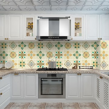 半島良品 炫染廚房防油貼磁磚貼 花妍  300 x 60cm  1個