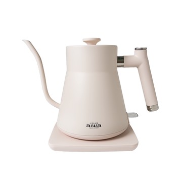 【AIWA 愛華】0.8L 鵝頸手沖電茶壼/快煮壺-黑色/白色 (AA-K21G)白色