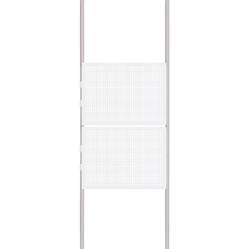 dayneeds 日需百備 頂天立地烤漆收納架 附沖孔平面網 60 x 42cm 2片  白色  收納架(高280~350cm) + 平面網(60 x 42cm)