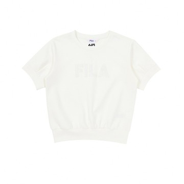 FILA KIDS 女童短袖圓領T恤-白色 5TEA-4446-WT