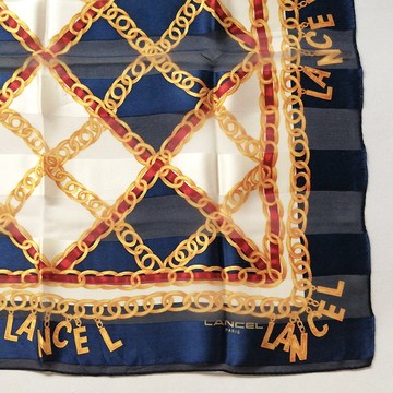 復古巴黎蘭姿絲巾 100% 真絲絲巾 22 x 22 英吋 節日