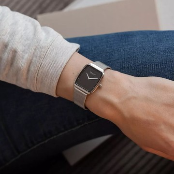 OBAKU 璀璨之星時尚簡約腕錶-極光銀(V267GXCBMC)