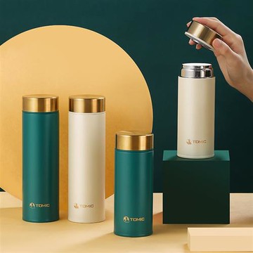 【TOMIC特美刻】雙層不銹鋼保溫杯(陶瓷內膽)-奶白色260ML/TW6006701