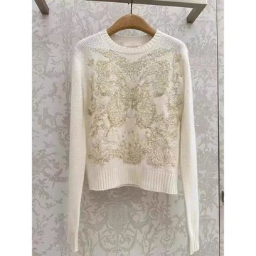 重工刺繡蝴蝶套頭圓領毛衣女2025秋冬新款長袖百搭上衣針織衫女