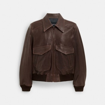 BOMBER 皮革夾克
