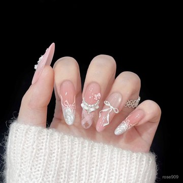 ✨Hannah✨『甜心菱格』甜係少女感公主菱格粉色美甲手工穿戴甲可拆卸指甲純手工穿戴甲 CAT8