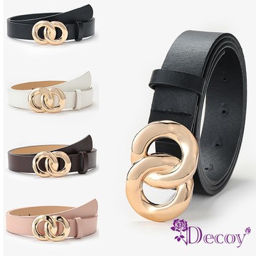 【Decoy】麻花雙圈＊簡約針扣時尚皮帶 3色可選