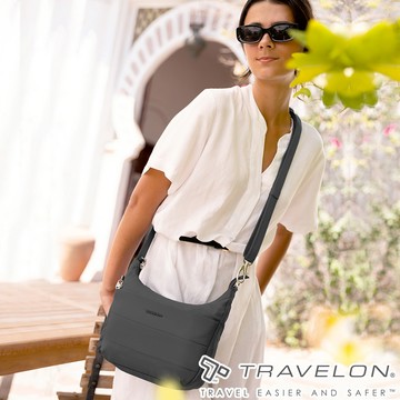 【Travelon 美國防盜包】Roam防盜斜背包TL-43677黑