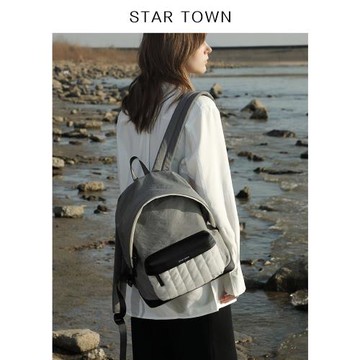 STARTOWN繁星小鎮大容量書包旅行雙肩包休閑輕便運動背包電腦包包